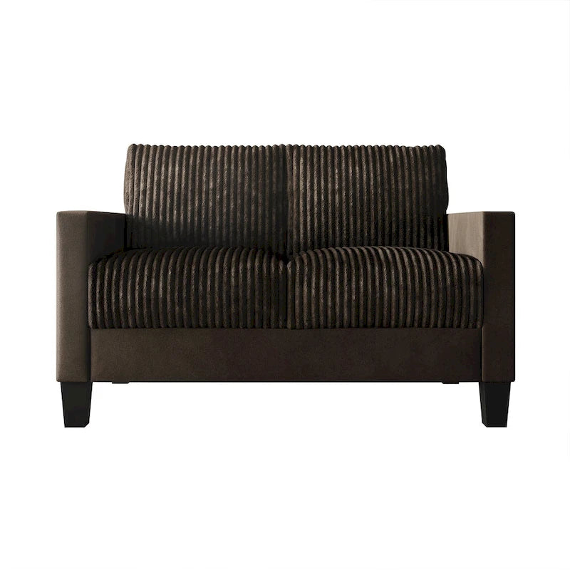 Ensemble de salon 3 pièces en velours côtelé, style moderne du milieu du siècle, par CraftPorch