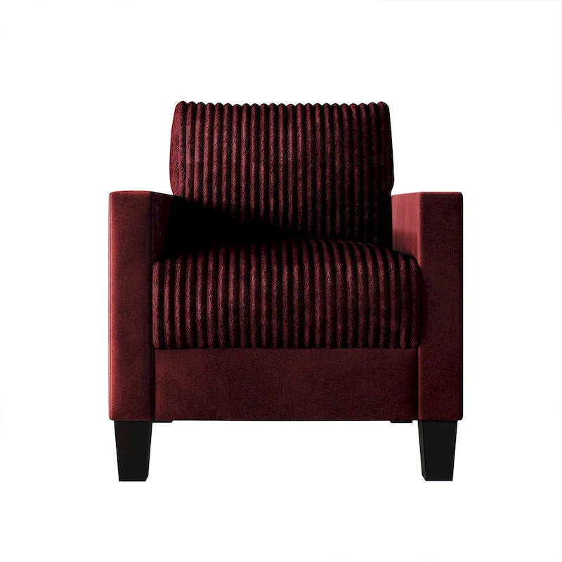 Ensemble de salon 3 pièces en velours côtelé, style moderne du milieu du siècle, par CraftPorch