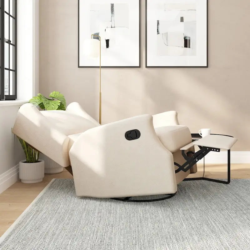 Fauteuil inclinable manuel rembourré à bascule pivotant à oreilles