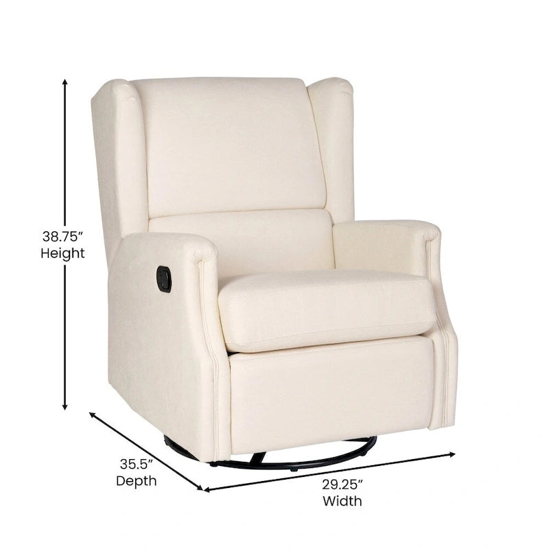 Fauteuil inclinable manuel rembourré à bascule pivotant à oreilles