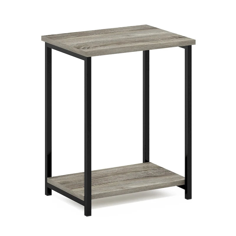 Furinno Simplistic Table d'appoint avec cadre en métal industriel, lot de 1, Espresso