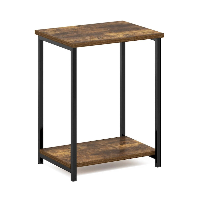 Furinno Simplistic Table d'appoint avec cadre en métal industriel, lot de 1, Espresso