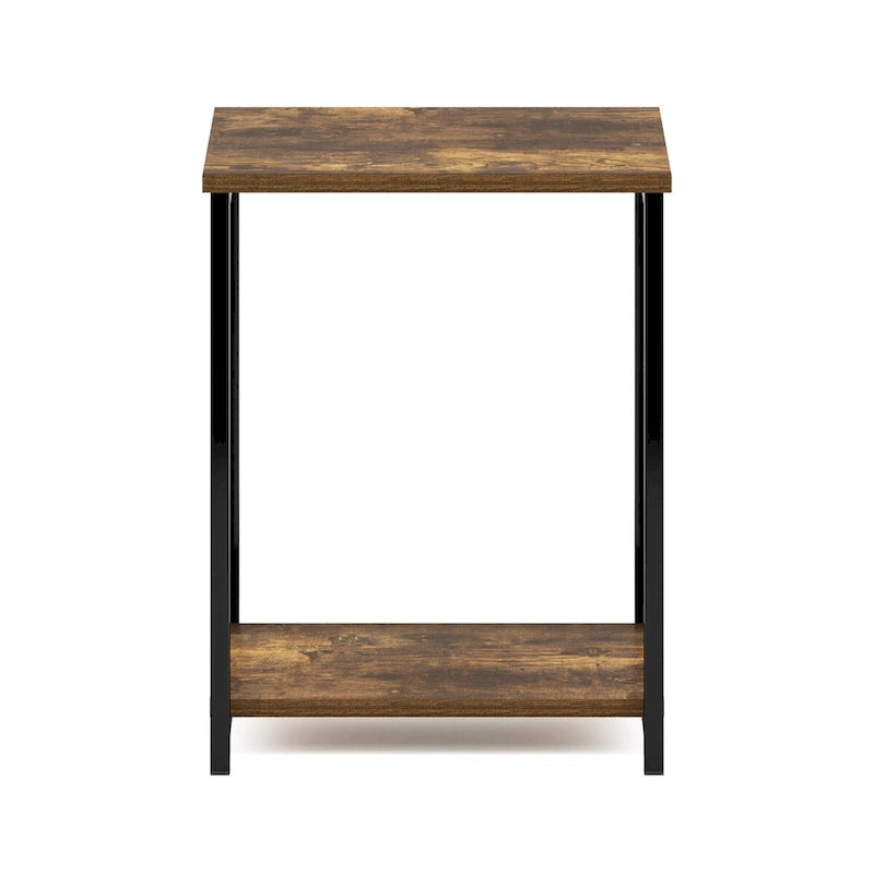 Furinno Simplistic Table d'appoint avec cadre en métal industriel, lot de 1, Espresso