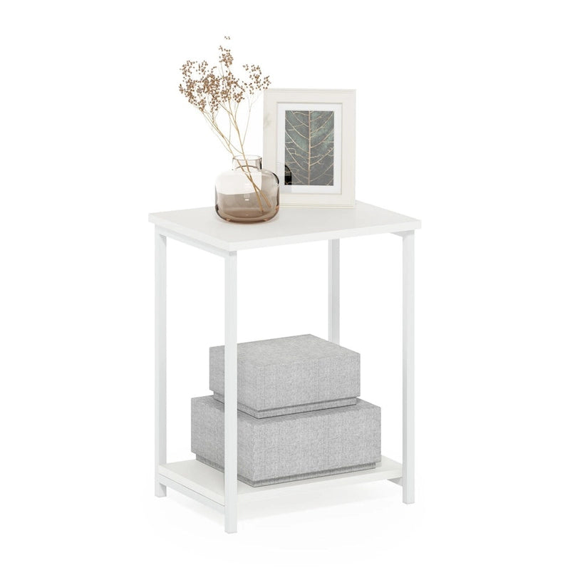 Furinno Simplistic Table d'appoint avec cadre en métal industriel, lot de 1, Espresso