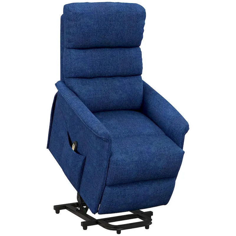 Fauteuil inclinable releveur électrique HOMCOM pour personnes âgées, montage facile, fauteuil releveur en tissu avec télécommande, poches latérales pour salon