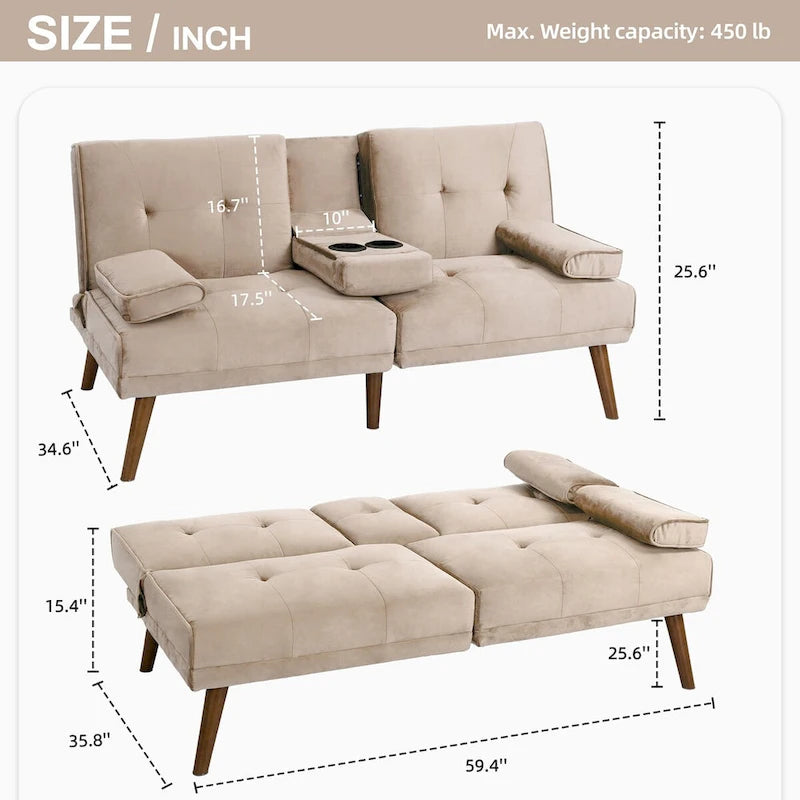 Futzca Canapé-lit Futon, Petit canapé-lit causeuse