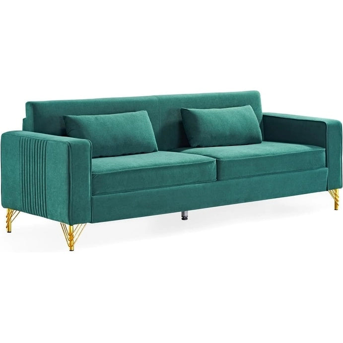 Canapés en velours esthétiques 85,8" pour salon, canapé 3 places au charme moderne classique et au confort luxueux et moelleux