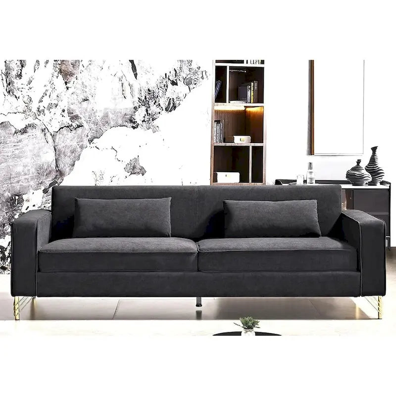 Canapés en velours esthétiques 85,8" pour salon, canapé 3 places au charme moderne classique et au confort luxueux et moelleux
