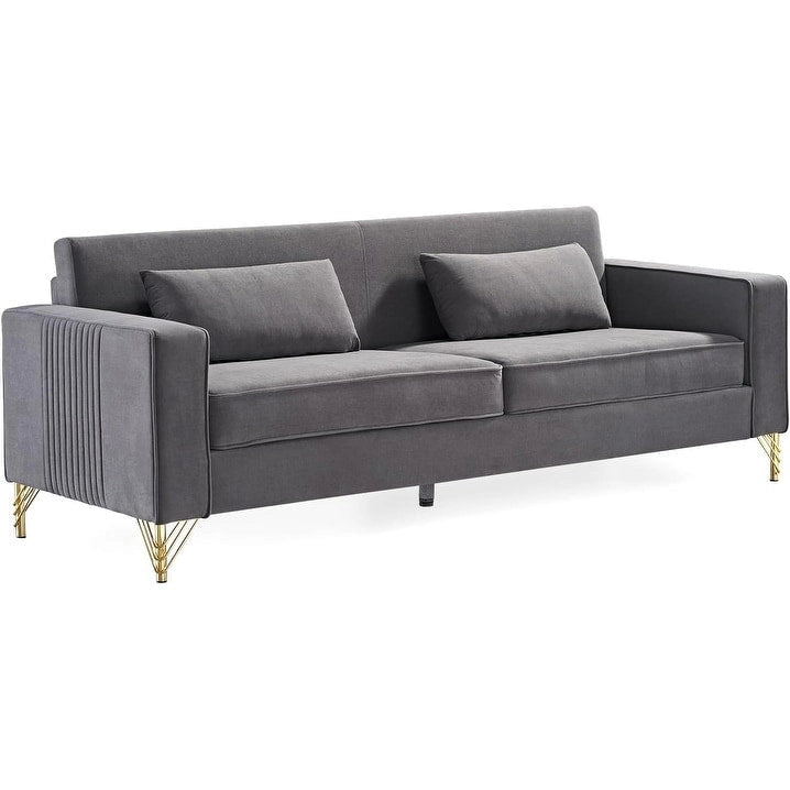 Canapés en velours esthétiques 85,8" pour salon, canapé 3 places au charme moderne classique et au confort luxueux et moelleux