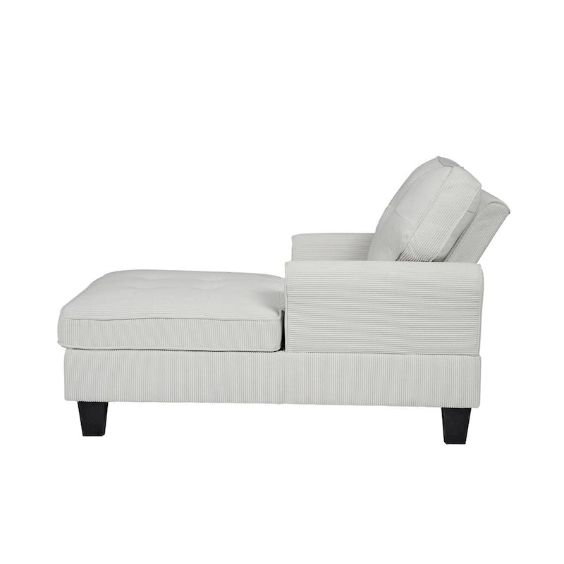 Chaise longue convertible pour intérieur, canapé-lit, fauteuil de salon rembourré pour chambre et salon avec rivets, beige