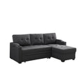 Mabel 83-inch Dark Gray Sleeper Sectional Sofa with Cup Holder, USB Charging Port, and Pocket - 83W x 54D x 35H