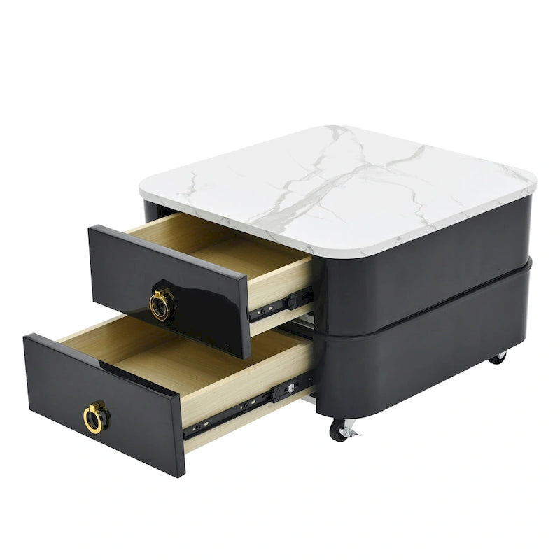 Table basse gigogne carrée 2-en-1 Harper&Bright Designs avec roulettes