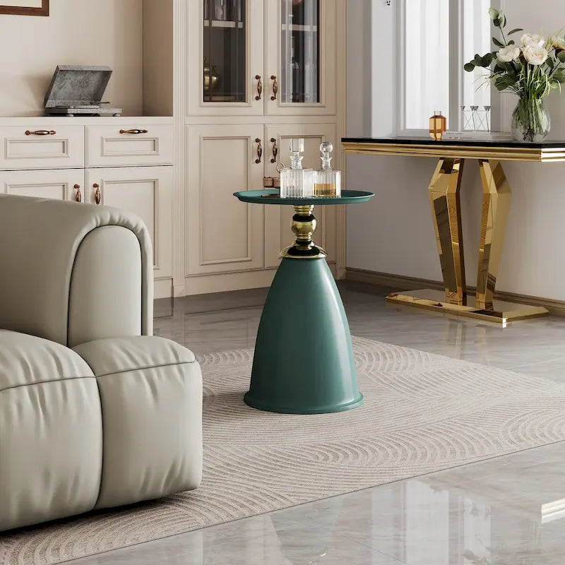 Table d'appoint de luxe en fer, table d'appoint ronde minimaliste pour petit espace
