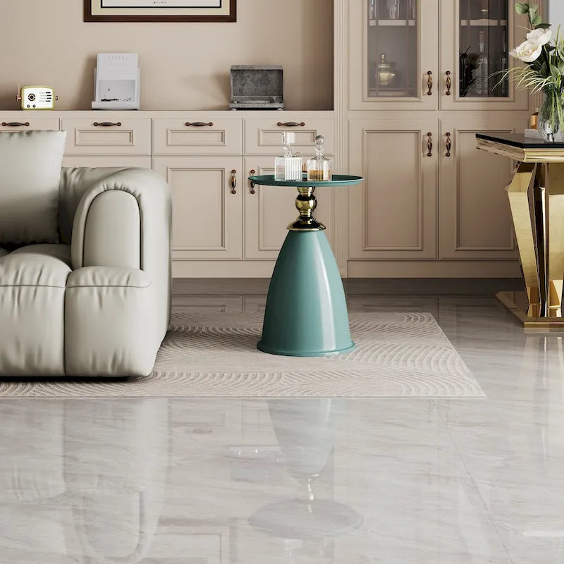 Table d'appoint de luxe en fer, table d'appoint ronde minimaliste pour petit espace