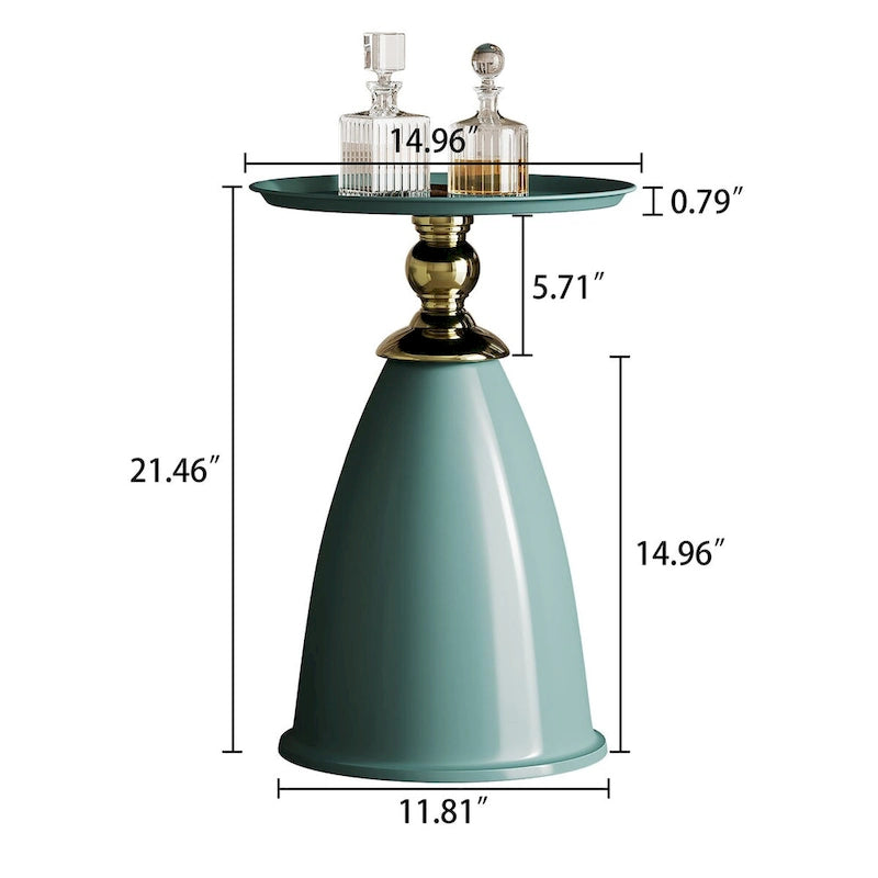 Table d'appoint de luxe en fer, table d'appoint ronde minimaliste pour petit espace