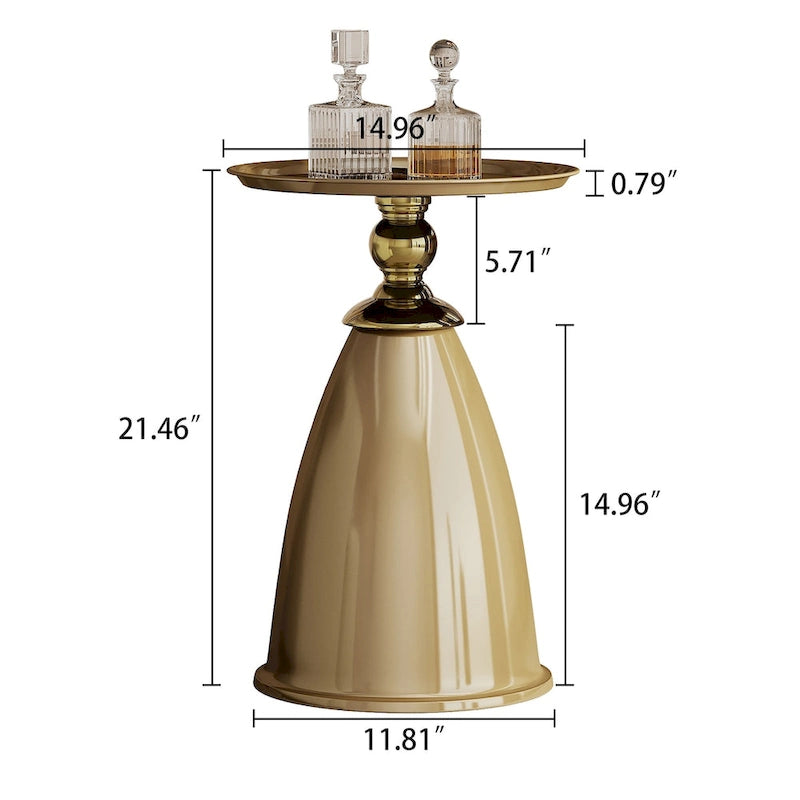 Table d'appoint de luxe en fer, table d'appoint ronde minimaliste pour petit espace