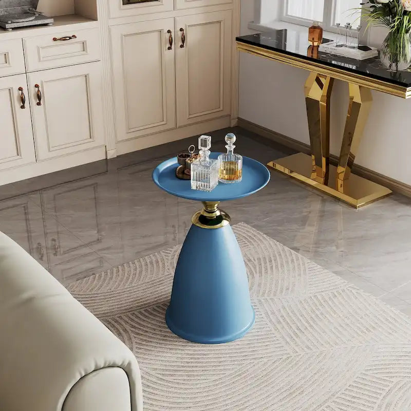 Table d'appoint de luxe en fer, table d'appoint ronde minimaliste pour petit espace