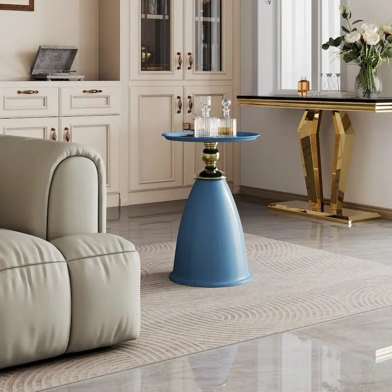 Table d'appoint de luxe en fer, table d'appoint ronde minimaliste pour petit espace