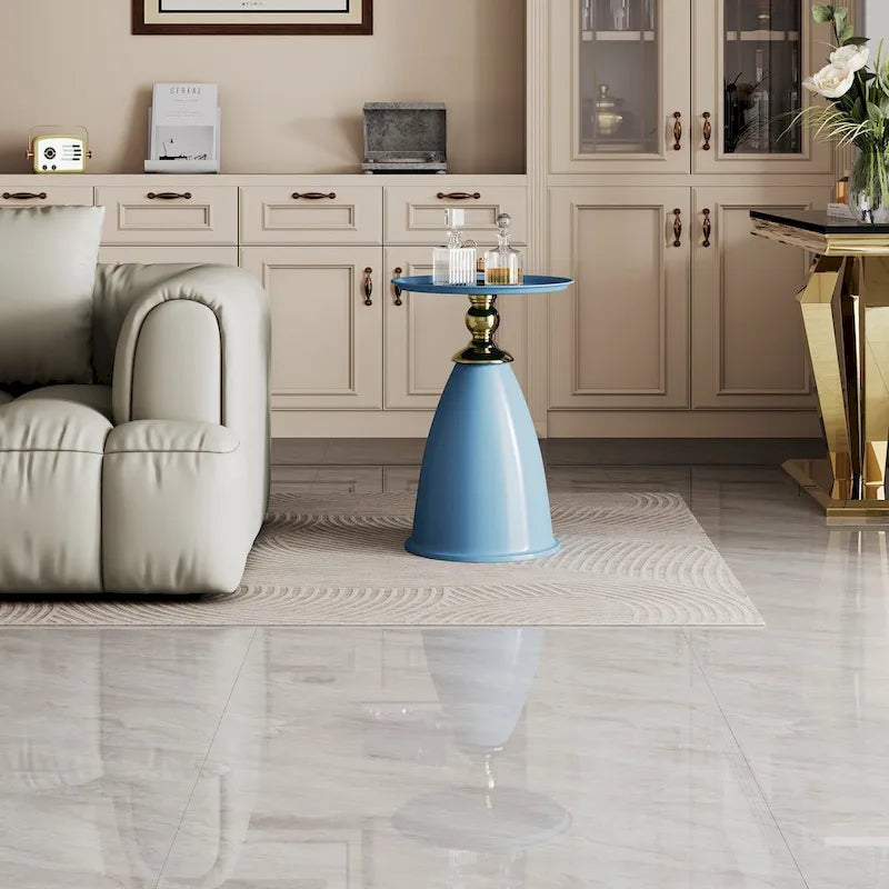 Table d'appoint de luxe en fer, table d'appoint ronde minimaliste pour petit espace
