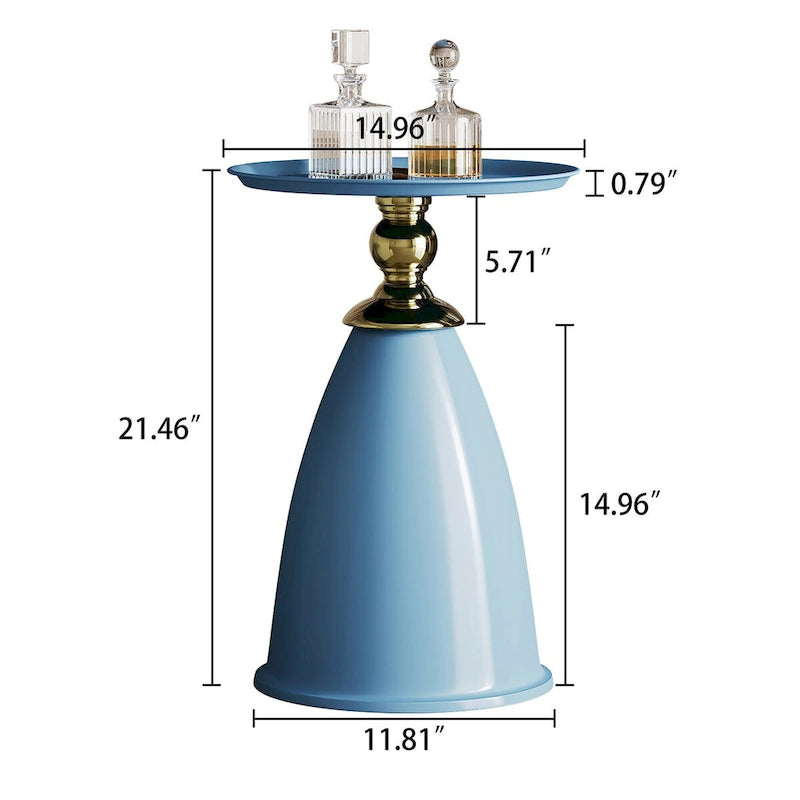 Table d'appoint de luxe en fer, table d'appoint ronde minimaliste pour petit espace