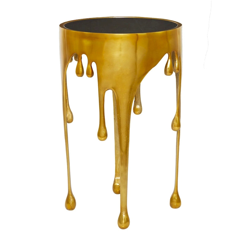 Table d'appoint métallique artistique 16 po (largeur) – Collection Drip en métal – 16 x 25