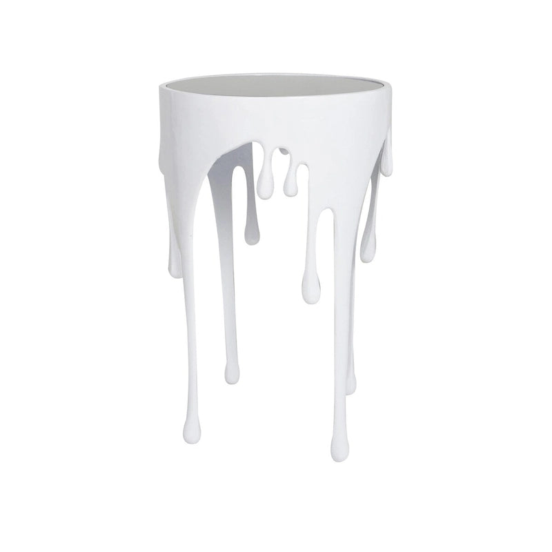 Table d'appoint métallique artistique 16 po (largeur) – Collection Drip en métal – 16 x 25