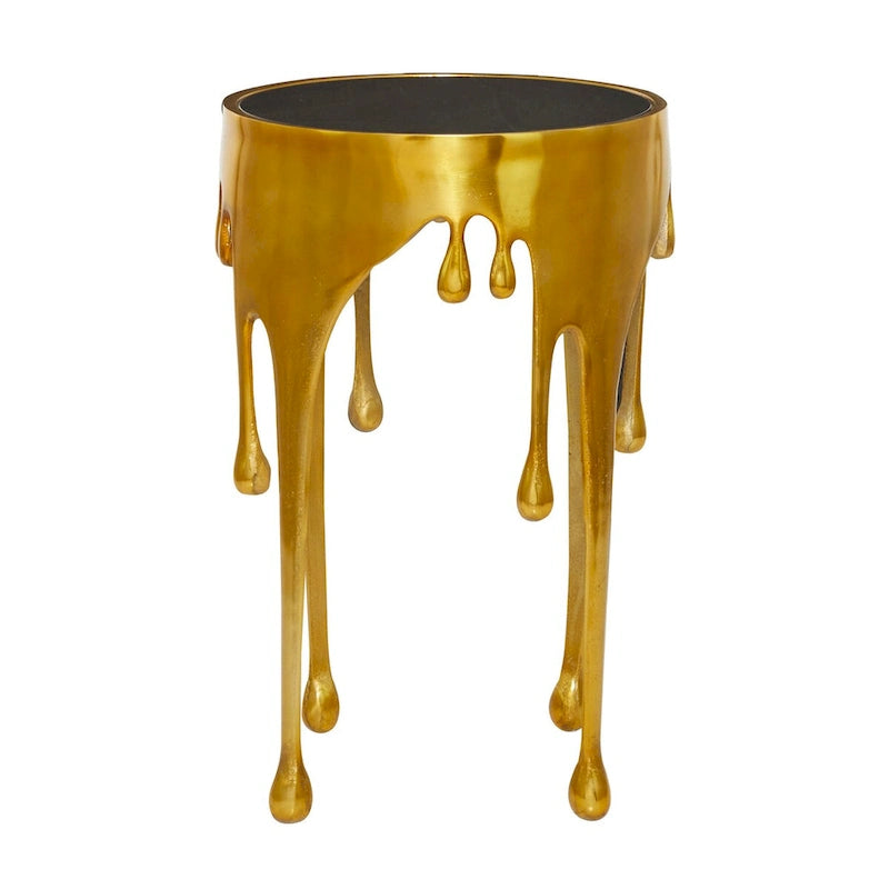 Table d'appoint métallique artistique 16 po (largeur) – Collection Drip en métal – 16 x 25