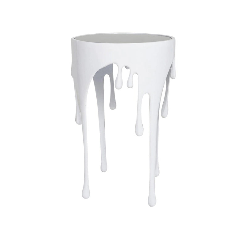 Table d'appoint métallique artistique 16 po (largeur) – Collection Drip en métal – 16 x 25