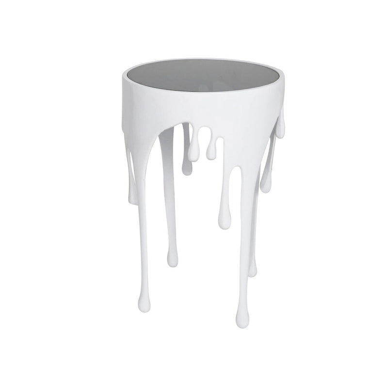 Table d'appoint métallique artistique 16 po (largeur) – Collection Drip en métal – 16 x 25