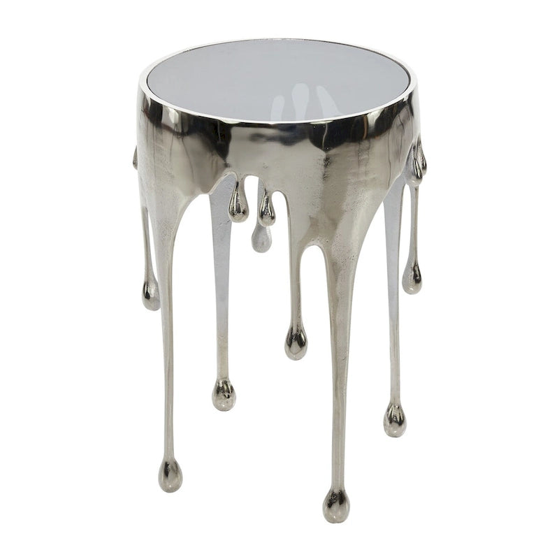 Table d'appoint métallique artistique 16 po (largeur) – Collection Drip en métal – 16 x 25