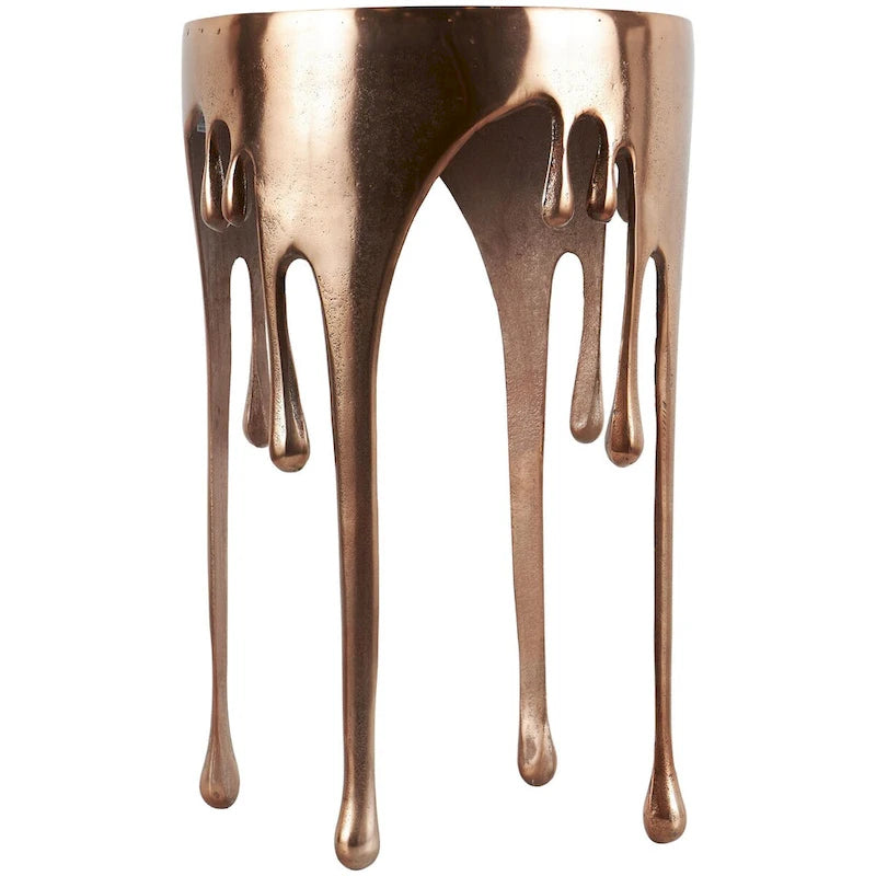 Table d'appoint métallique artistique 16 po (largeur) – Collection Drip en métal – 16 x 25
