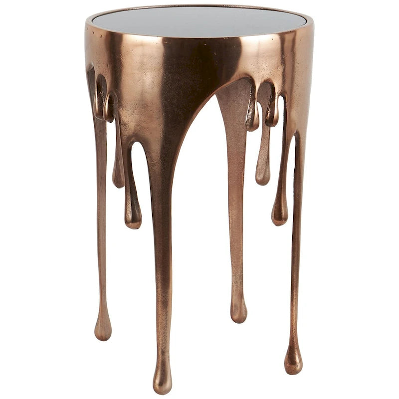 Table d'appoint métallique artistique 16 po (largeur) – Collection Drip en métal – 16 x 25