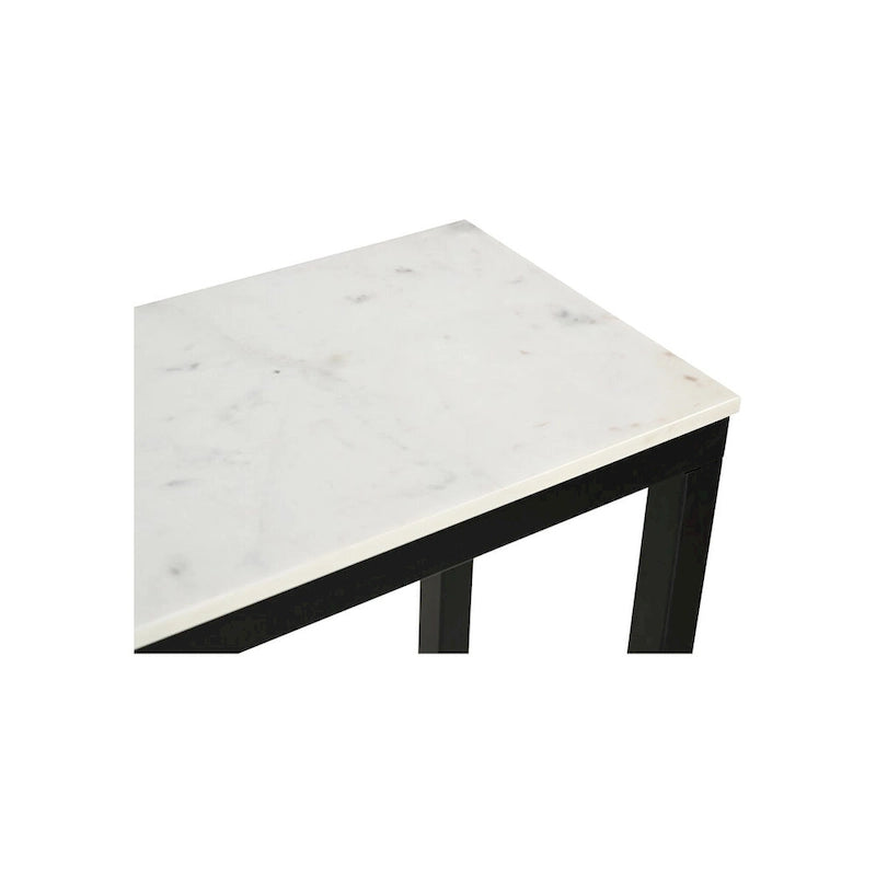 Console moderne Aurelle Home Pariso avec plateau en marbre blanc - 42 L x 30 H x 14 P
