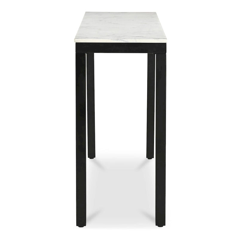 Console moderne Aurelle Home Pariso avec plateau en marbre blanc - 42 L x 30 H x 14 P