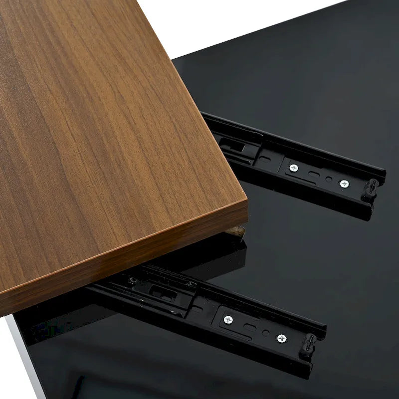 Table basse carrée en bois finition laquée brillante