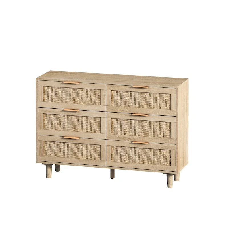 Commode en rotin à 6 tiroirs - 110 L x 40 l x 75 H cm