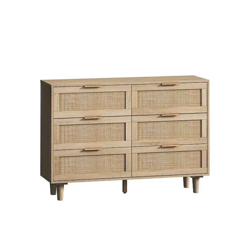 Commode en rotin à 6 tiroirs - 110 L x 40 l x 75 H cm