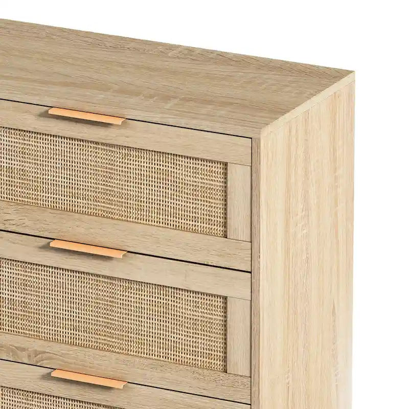 Commode en rotin à 6 tiroirs - 110 L x 40 l x 75 H cm
