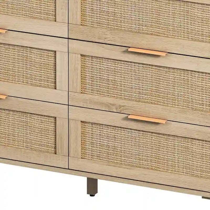 Commode en rotin à 6 tiroirs - 110 L x 40 l x 75 H cm