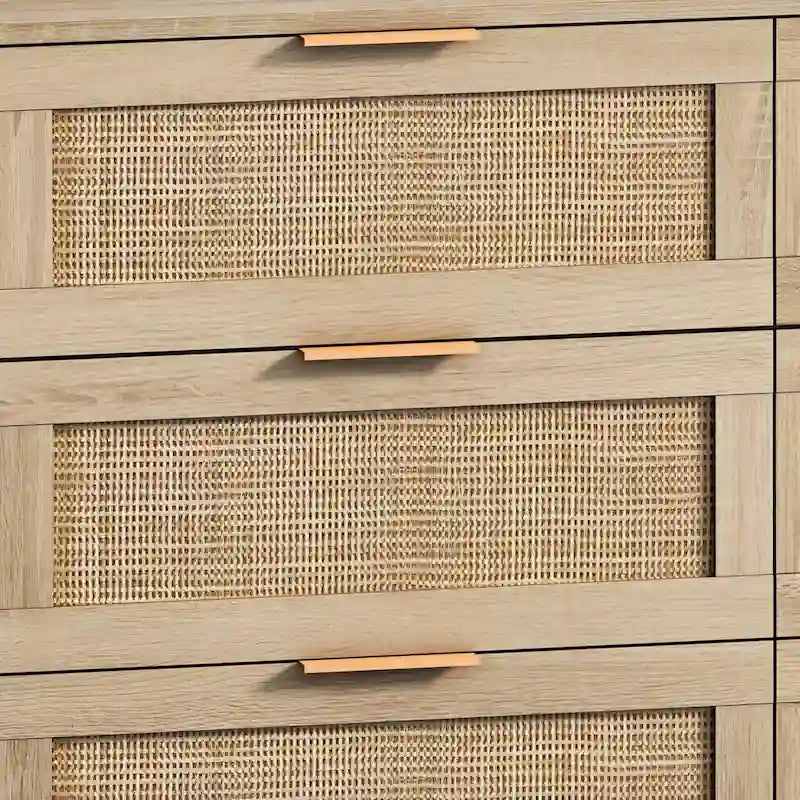 Commode en rotin à 6 tiroirs - 110 L x 40 l x 75 H cm