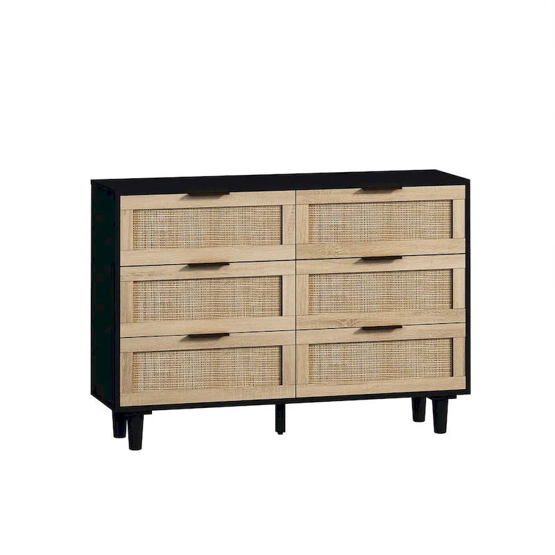 Commode en rotin à 6 tiroirs - 110 L x 40 l x 75 H cm