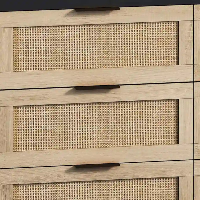 Commode en rotin à 6 tiroirs - 110 L x 40 l x 75 H cm