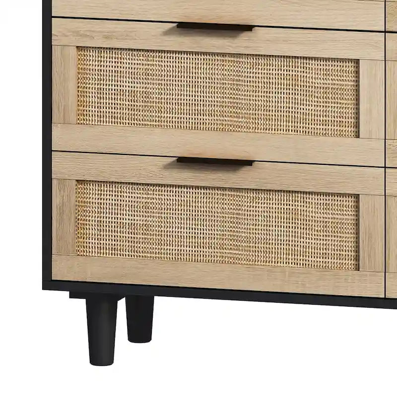 Commode en rotin à 6 tiroirs - 110 L x 40 l x 75 H cm