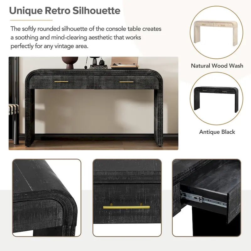 Console rétro unique en son genre Nestfair avec deux tiroirs