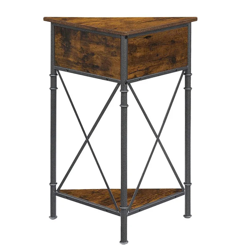 Table d'angle Javlergo avec tiroir et étagère de rangement, meuble bas triangulaire indépendant pour cuisine, salon et chambre