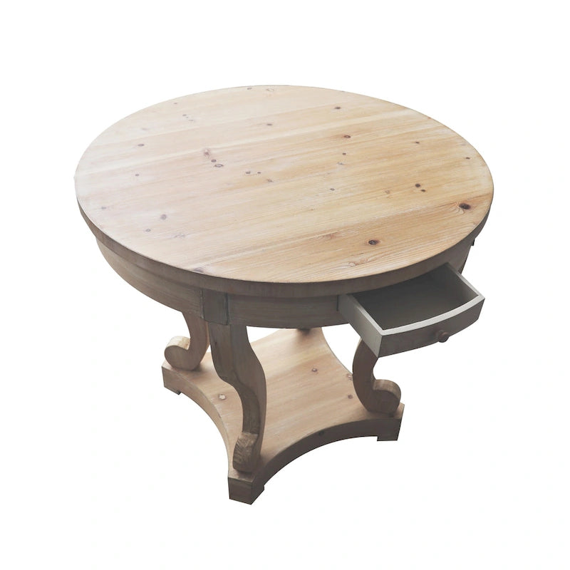 Table de salle à manger ronde de petite taille en bois de style rustique, table d'appoint, table basse de 32 pouces