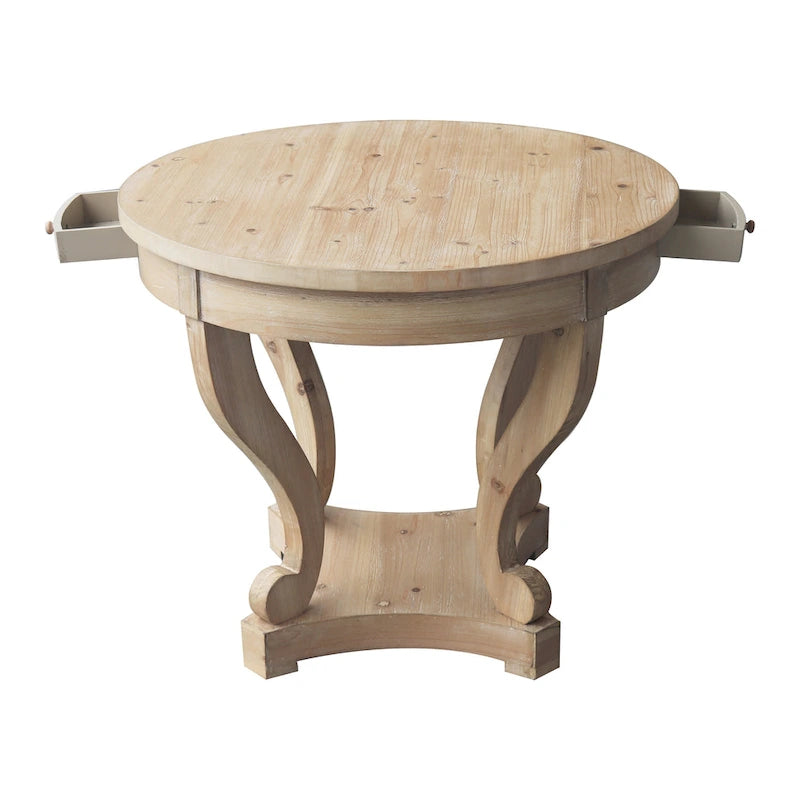 Table de salle à manger ronde de petite taille en bois de style rustique, table d'appoint, table basse de 32 pouces