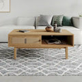 Table basse en bois de chêne Studio London Lucas avec rangement pour salon