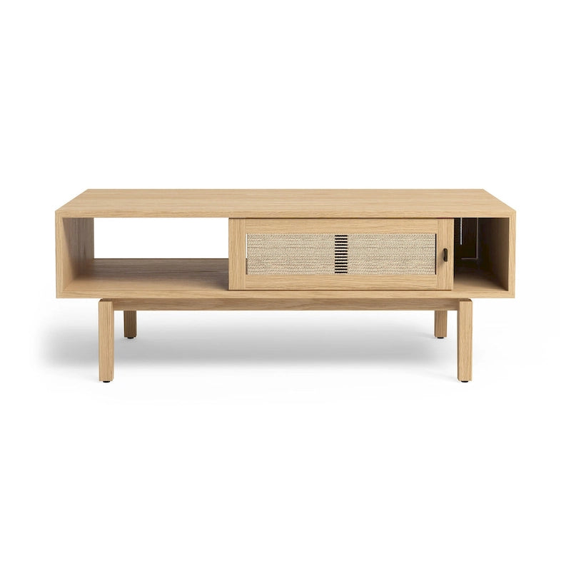 Table basse en bois de chêne Studio London Lucas avec rangement pour salon