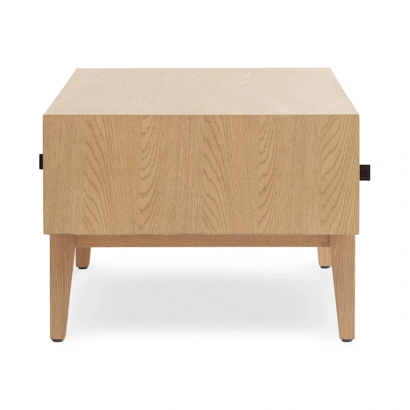 Table basse en bois de chêne Studio London Lucas avec rangement pour salon